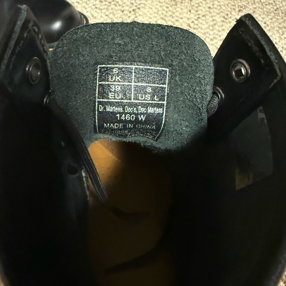 Dr. Martens Black Leather Boots with Yellow Accents - Picture 6 of 6